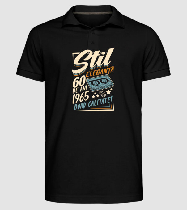 Stil eleganta 1965 model negru pe tricou