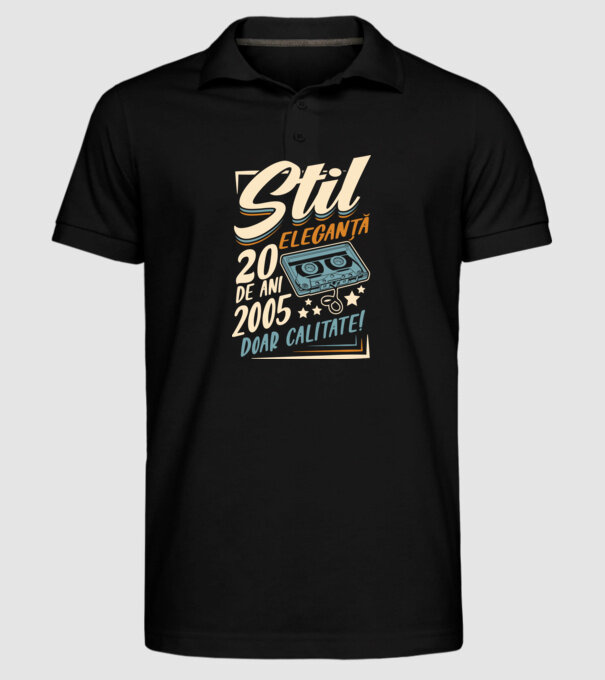Stil eleganta 2005 model negru pe tricou