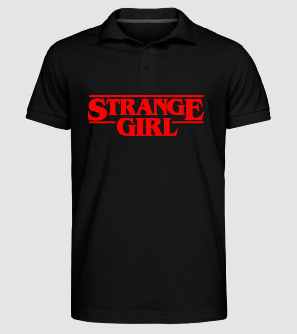 strange girl model negru pe tricou
