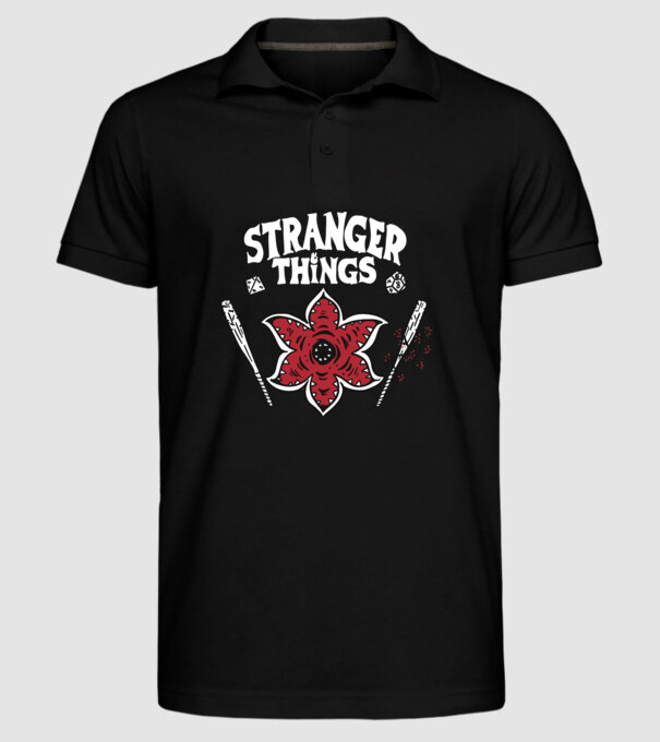 stranger things demogorgon head model negru pe tricou
