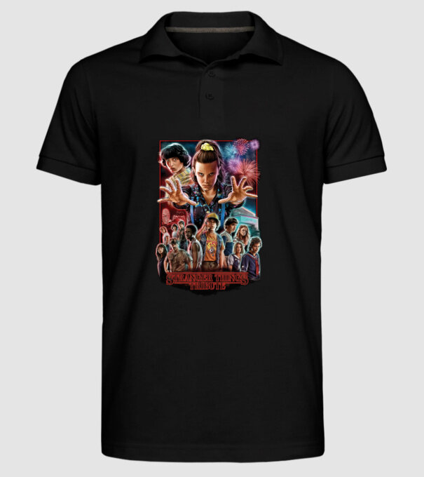 stranger things tribute poster model negru pe tricou