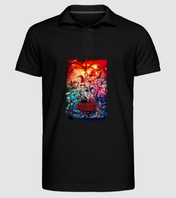 stranger things tribute poster2 model negru pe tricou