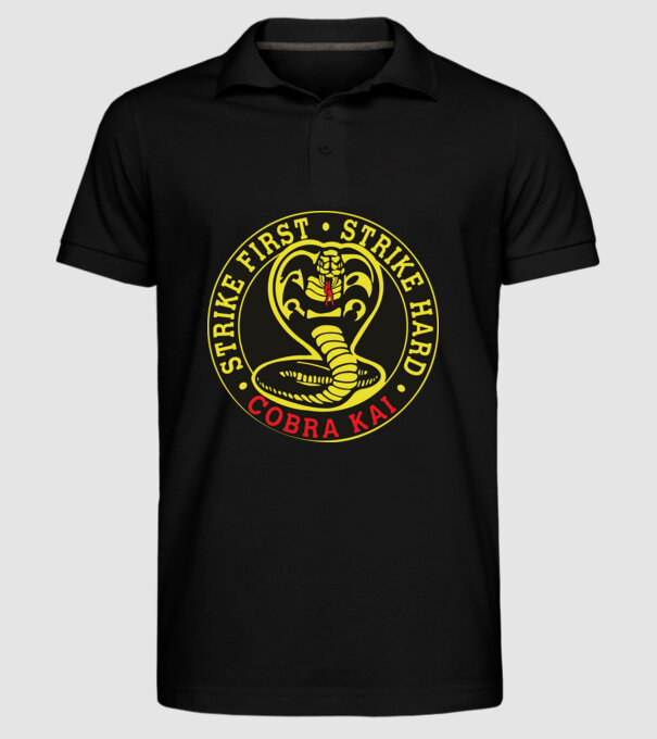 Strike first strike hard logo model negru pe tricou