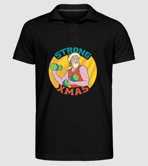 strong xmas model negru pe tricou