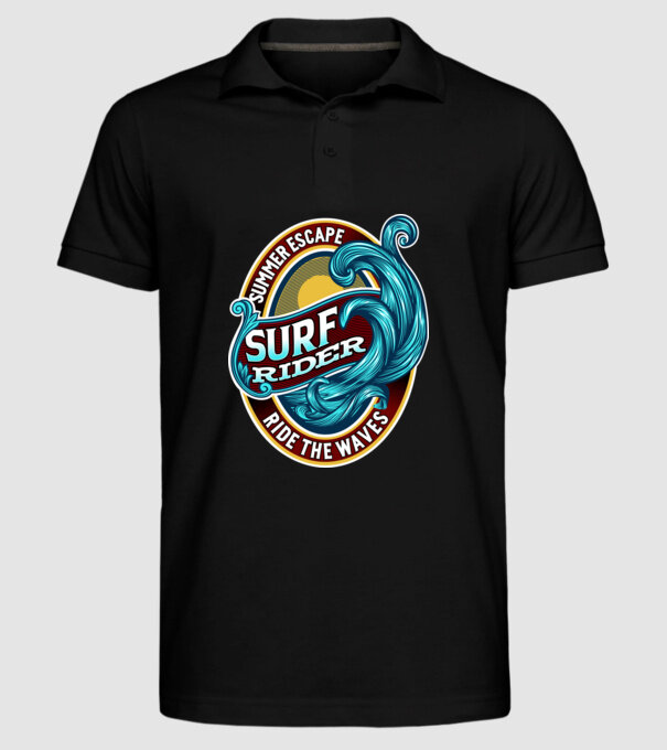 Summer Escape model negru pe tricou