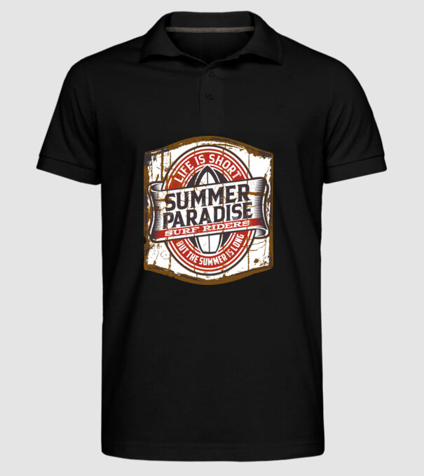 Summer Paradise model negru pe tricou