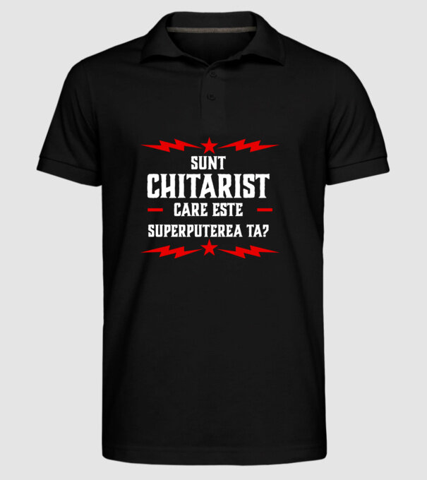 sunt chitarist, care este superputerea ta? model negru pe tricou