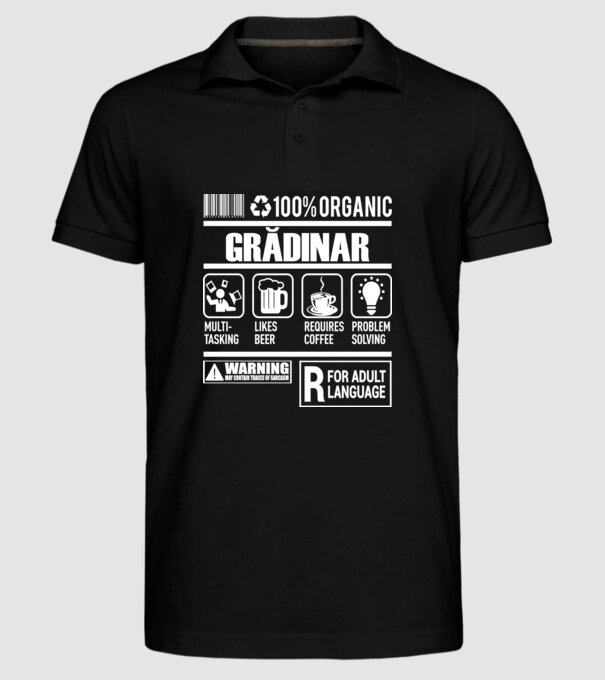 sunt grădinar model negru pe tricou