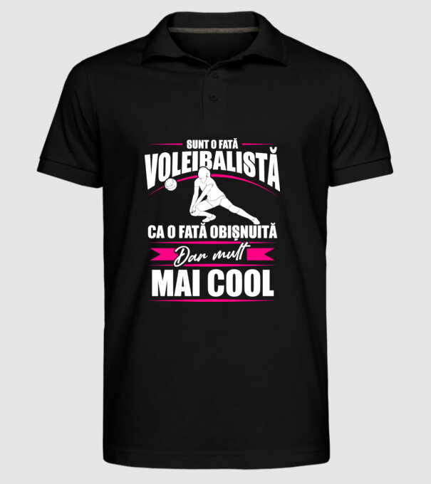 sunt o fată voleibalistă, ca o fată obișnuită, dar mult mai cool model negru pe tricou