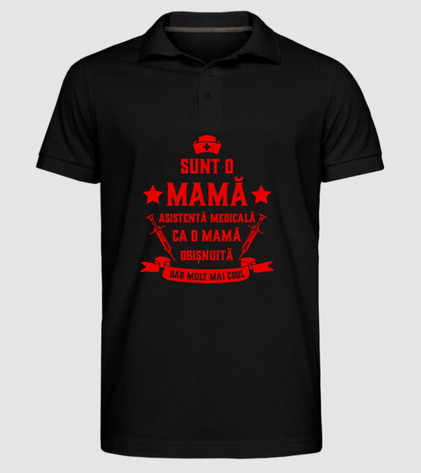 sunt o mamă asistentă medicală, ca o mamă obișnuită, dar mult mai cool model negru pe tricou