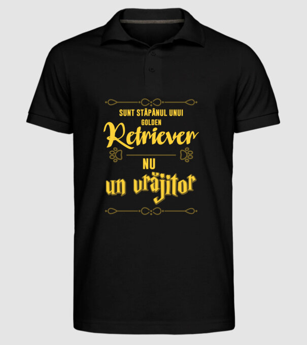 sunt stăpânul unui golden retviever, nu un vrăjitor model negru pe tricou
