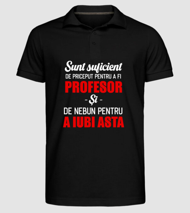 Sunt suficient de priceput pentru a fi PROFESOR și suficient de nebun pentru a iubi asta model negru pe tricou