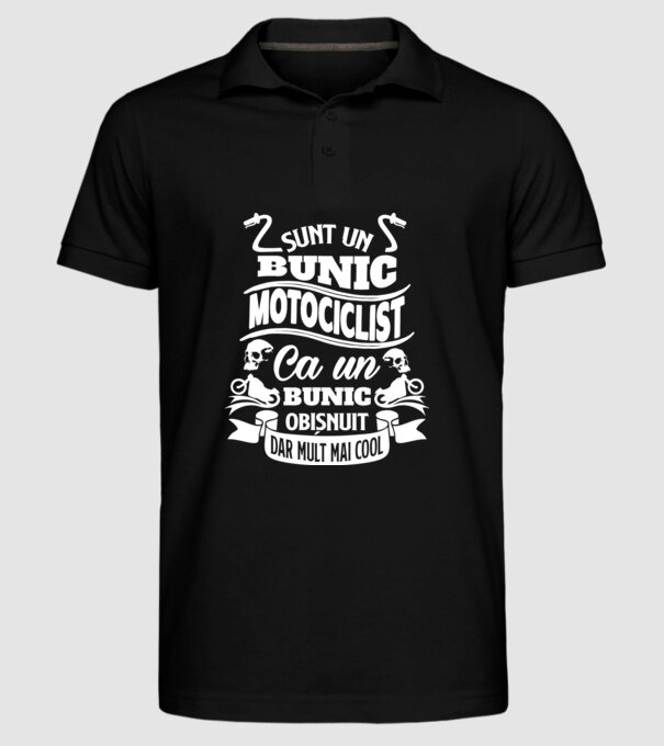 Sunt un bunic motociclist, ca un bunic obișnuit, dar mult mai cool model negru pe tricou