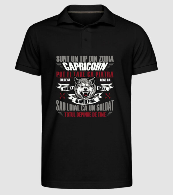 Sunt un tip din zodia Capricorn model negru pe tricou