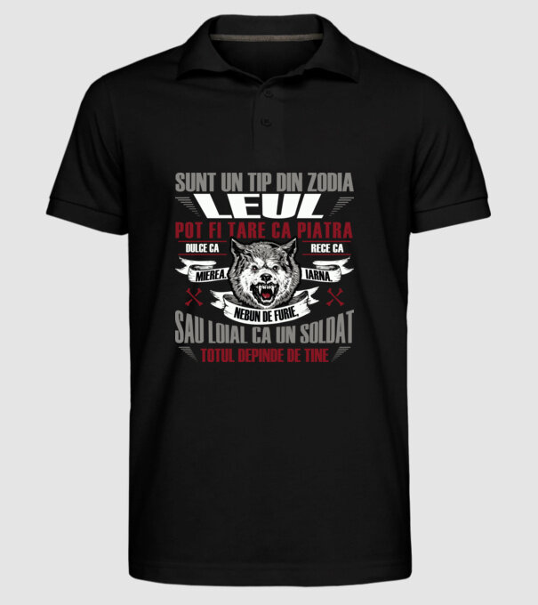 Sunt un tip din zodia Leul model negru pe tricou