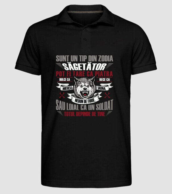 Sunt un tip din zodia Săgetător model negru pe tricou