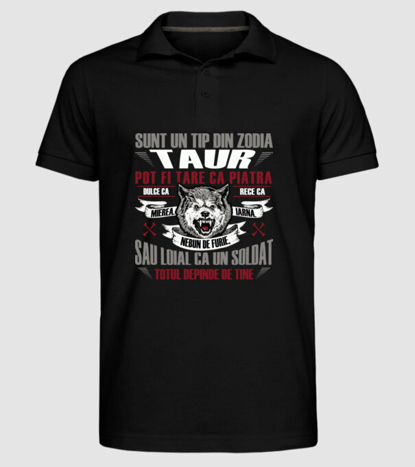 Sunt un tip din zodia Taur model negru pe tricou