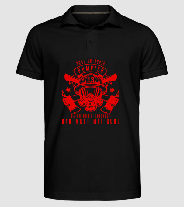 sunt un bunic pompier, ca un bunic obișnuit, dar mult mai cool model negru pe tricou