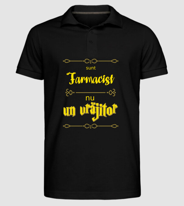 Sunt farmacist, nu un vrăjitor model negru pe tricou