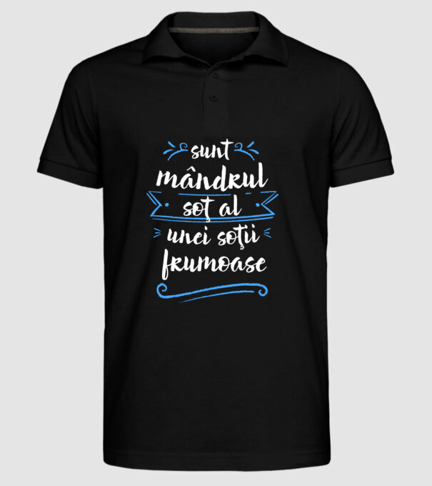 sunt mândrul soț al unei soții frumoase model negru pe tricou