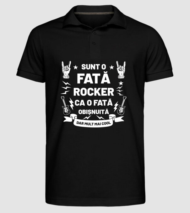 Sunt o fată rocker, ca o fată obișnuită, dar mult mai cool model negru pe tricou