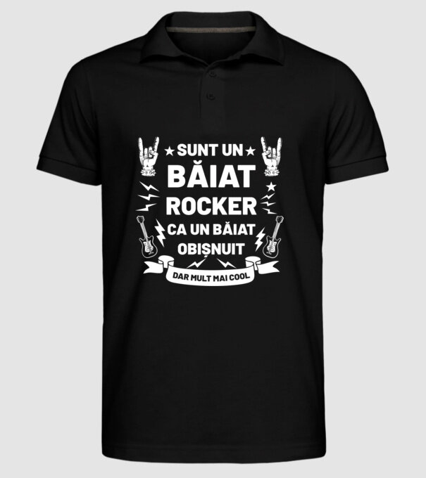 Sunt un băiat rocker, ca un băiat obișnuit, dar mult mai cool model negru pe tricou