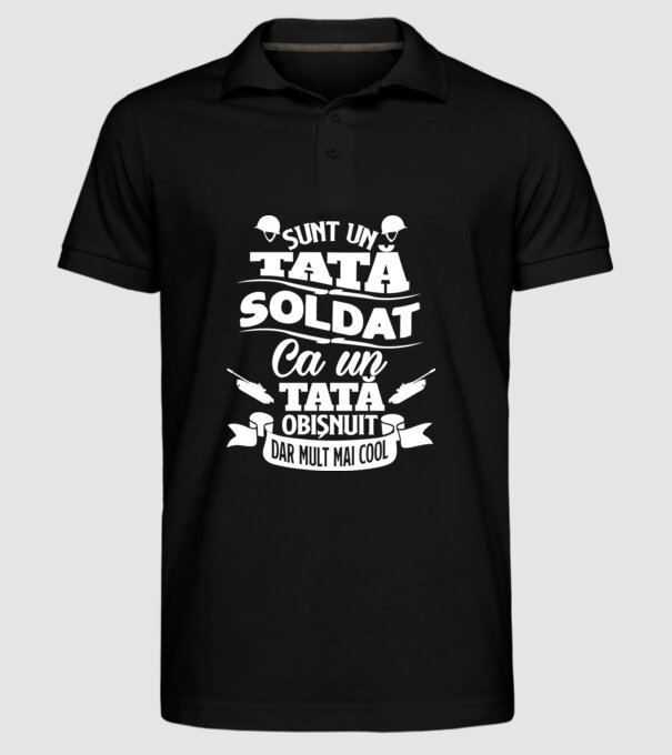 Sunt_un tată soldat model negru pe tricou