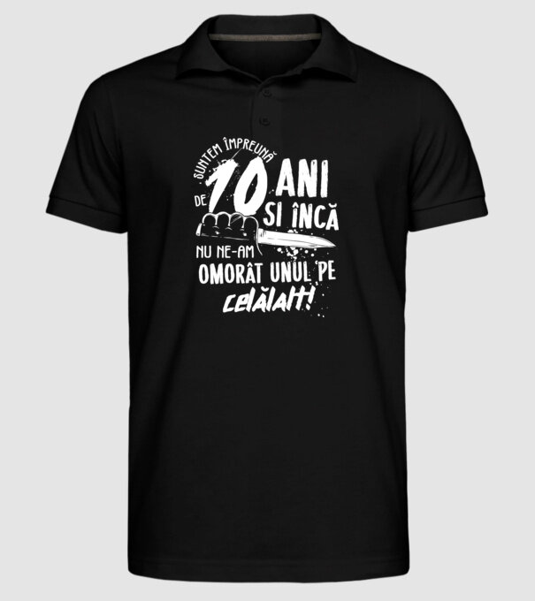 Suntem împreună de 10 ani model negru pe tricou