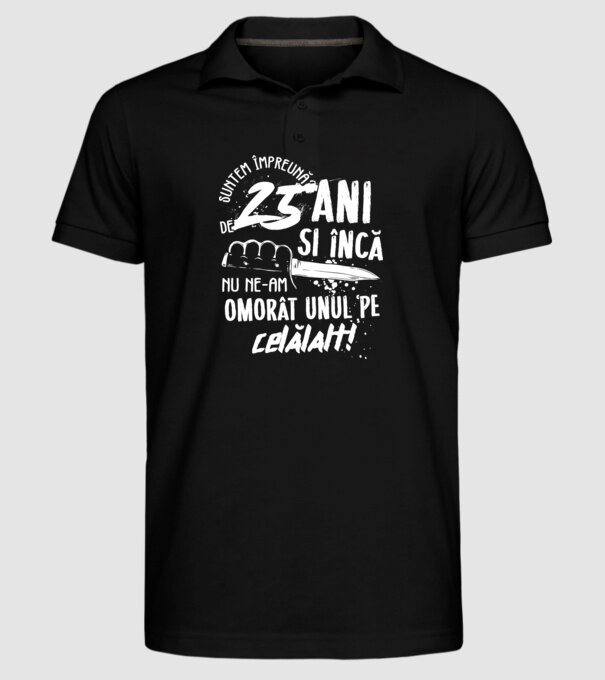 Suntem împreună de 25 ani model negru pe tricou