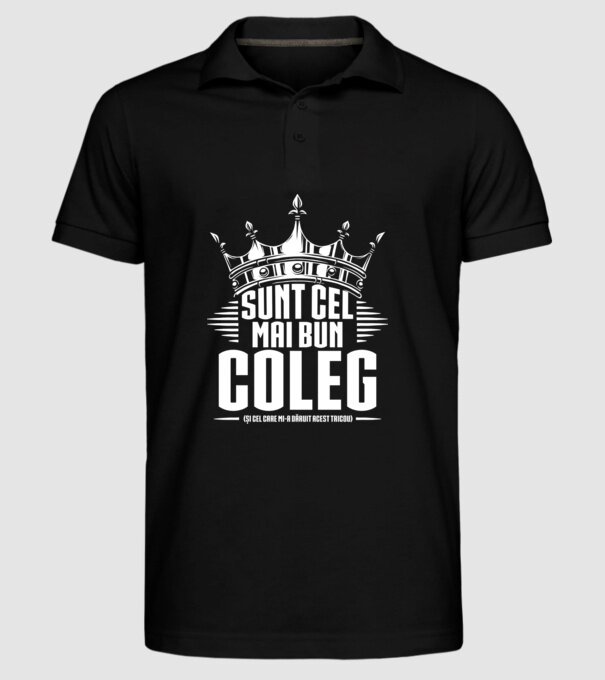 super coleg model negru pe tricou