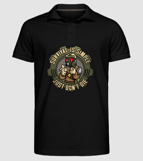 Survival model negru pe tricou
