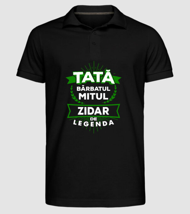 Tată - bărbatul, mitul, zidar de legendă model negru pe tricou