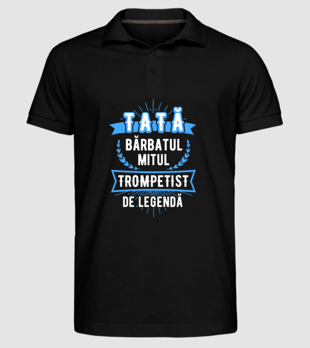 tată, bărbatul, mitul, trompetist de legendă model negru pe tricou