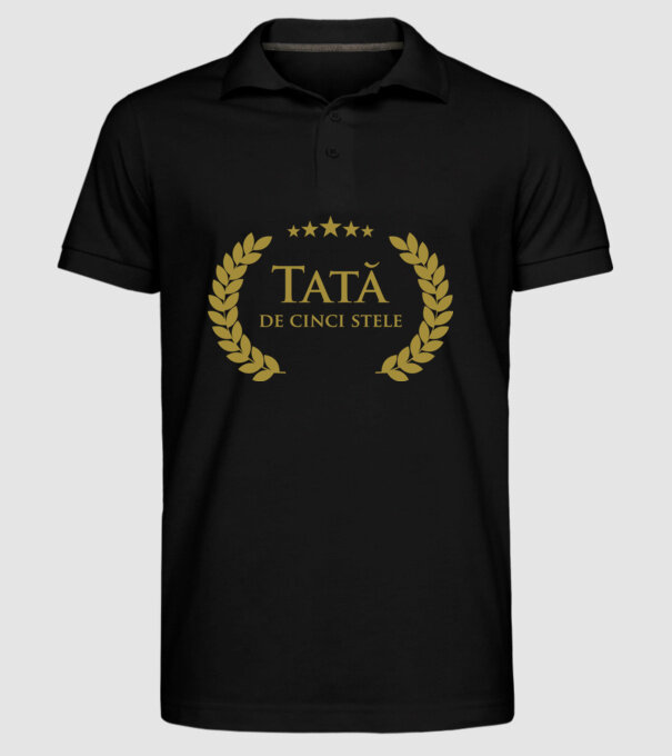 Tată de cinci stele model negru pe tricou