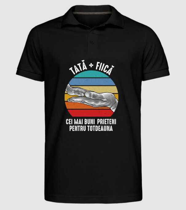 Tată - fiică Cei mai buni prieteni pentru totdeauna model negru pe tricou