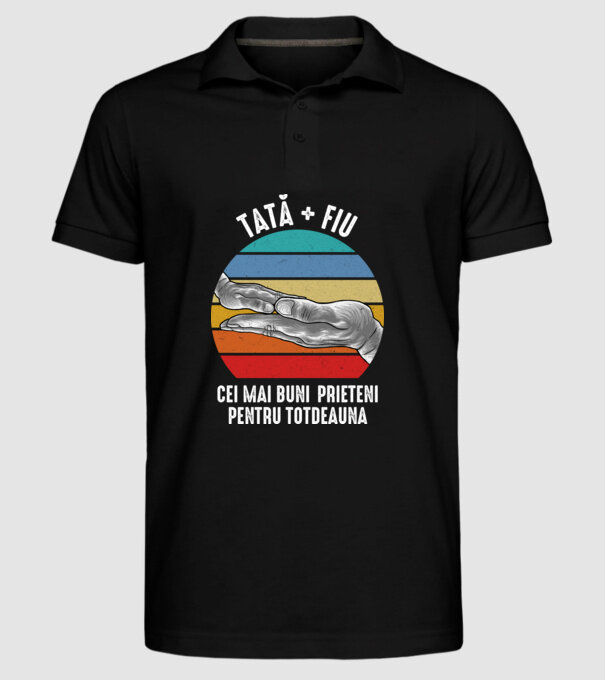 Tată - fiu - Cei mai buni prieteni pentru totdeauna model negru pe tricou