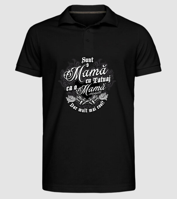Sunt o mama cu tatuaj, ca o mama obișnuit, dar mult mai cool model negru pe tricou