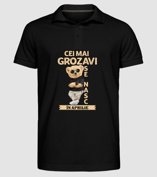 Teddy cel cool Aprilie model negru pe tricou
