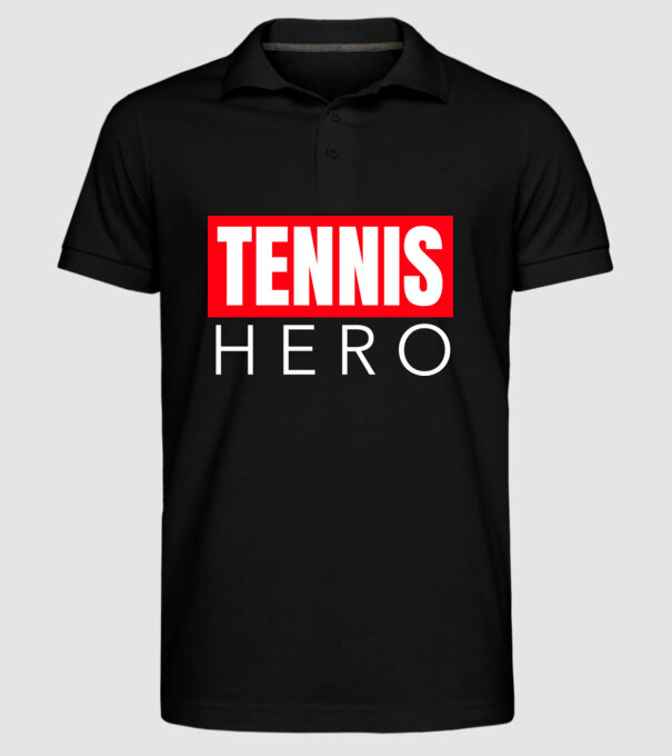 TENNIS HERO model negru pe tricou