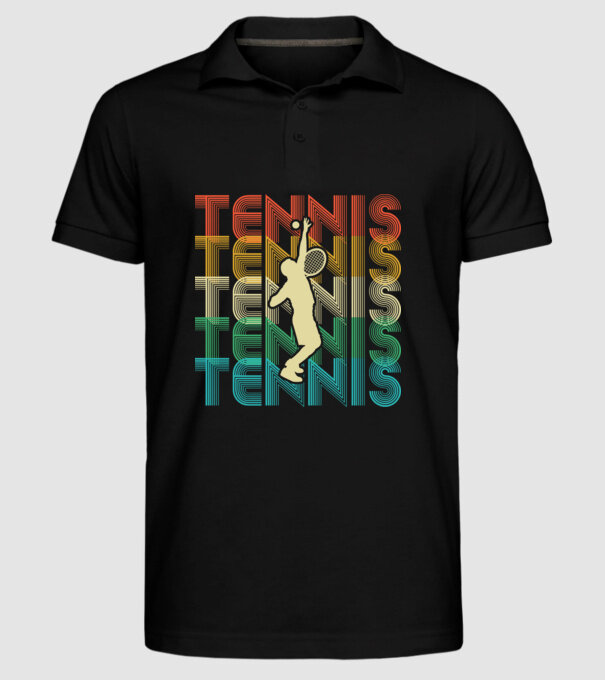 Tennis retro model negru pe tricou