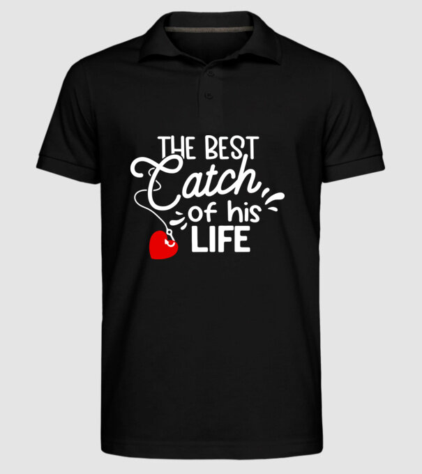 The best catch fehér model negru pe tricou