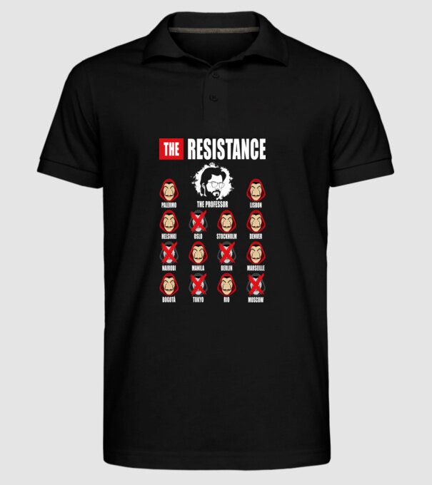 the resistance la casa de papel model negru pe tricou