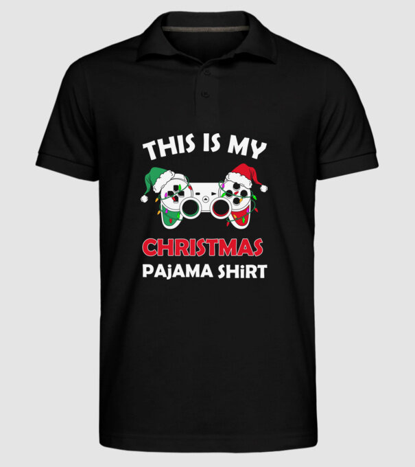 This is my christmas pajama model negru pe tricou