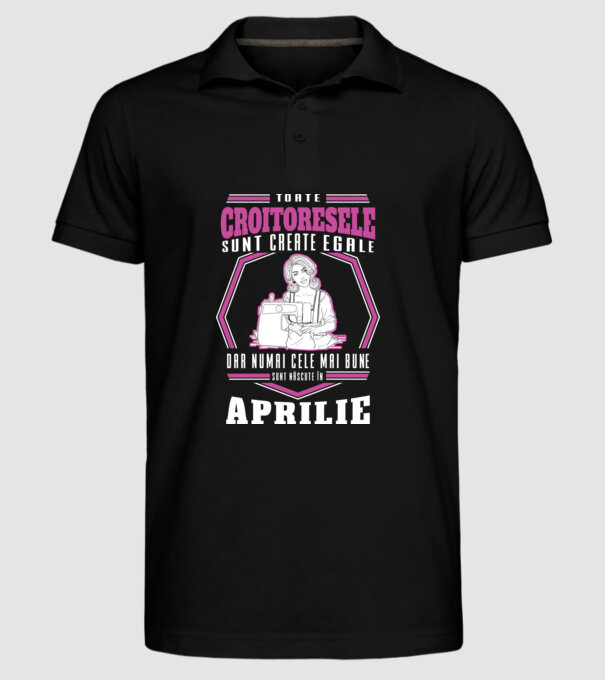 Toate croitoresele aprilie model negru pe tricou