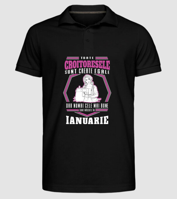 Toate croitoresele ianuarie model negru pe tricou