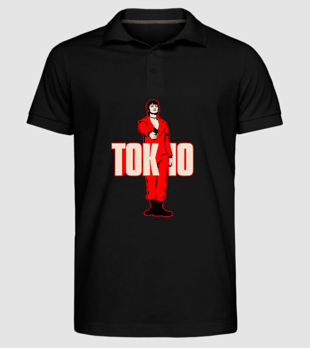 tokyo la casa de papel model negru pe tricou