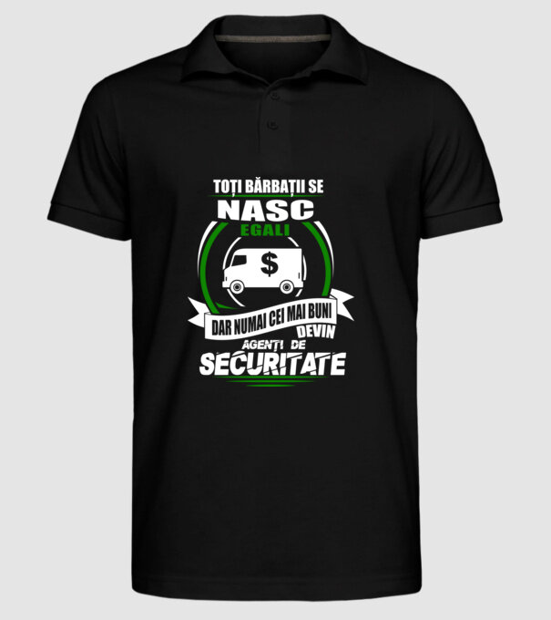 Toți bărbații se nasc egali agenți de securitate model negru pe tricou