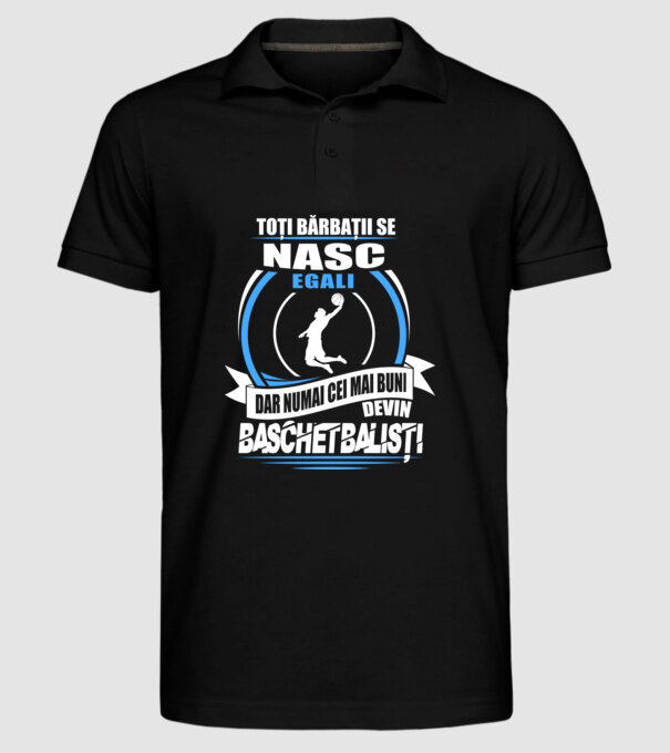 Toți bărbații se nasc egali baschetbaliști model negru pe tricou