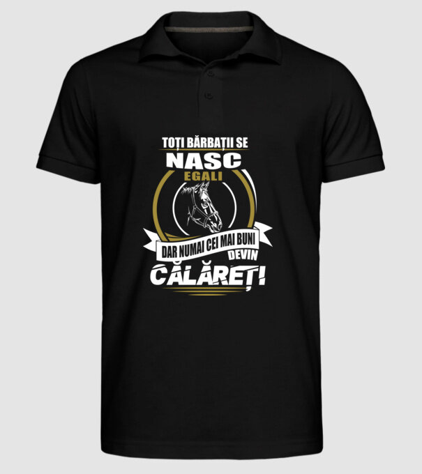 Toți bărbații se nasc egali călăreți model negru pe tricou