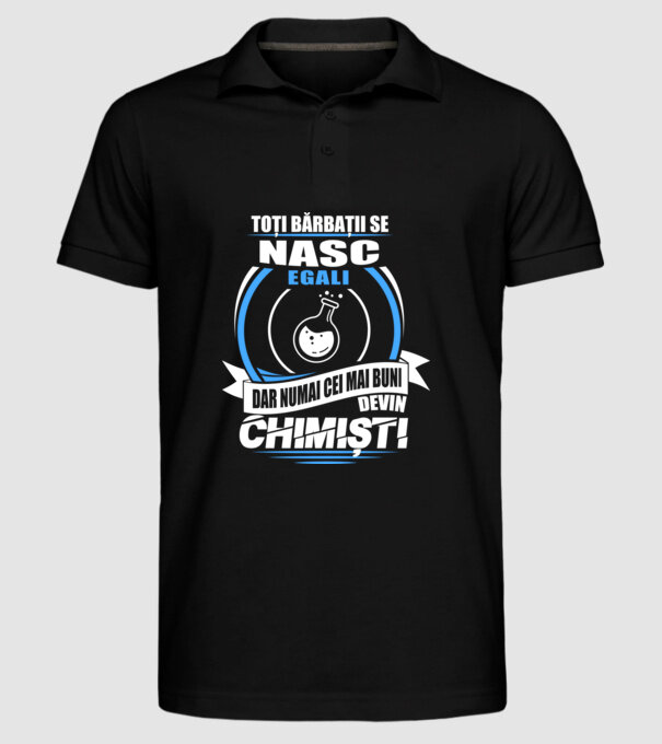 Toți bărbații se nasc egali chimiști model negru pe tricou